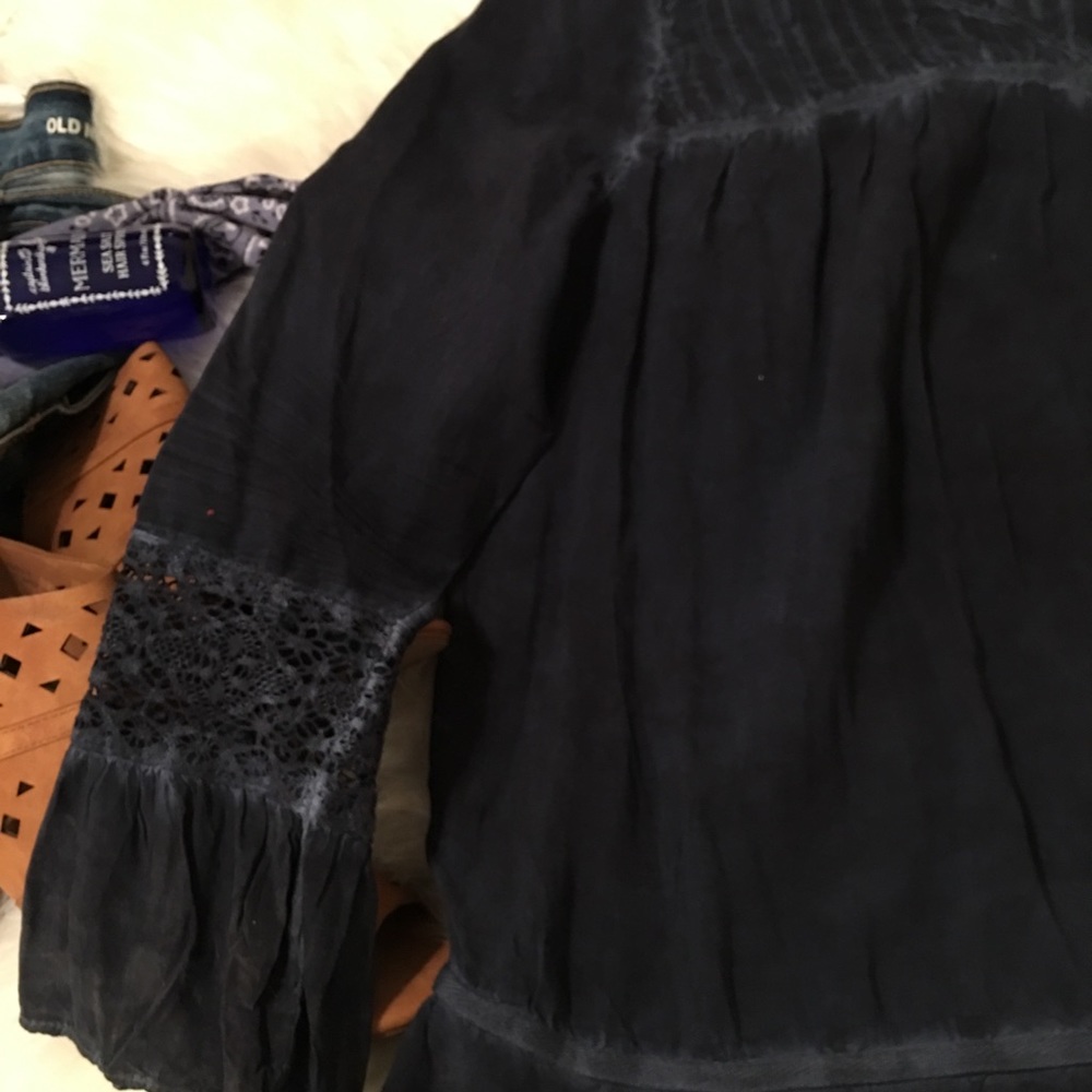 Navy blue boho top - Picture 3 of 7